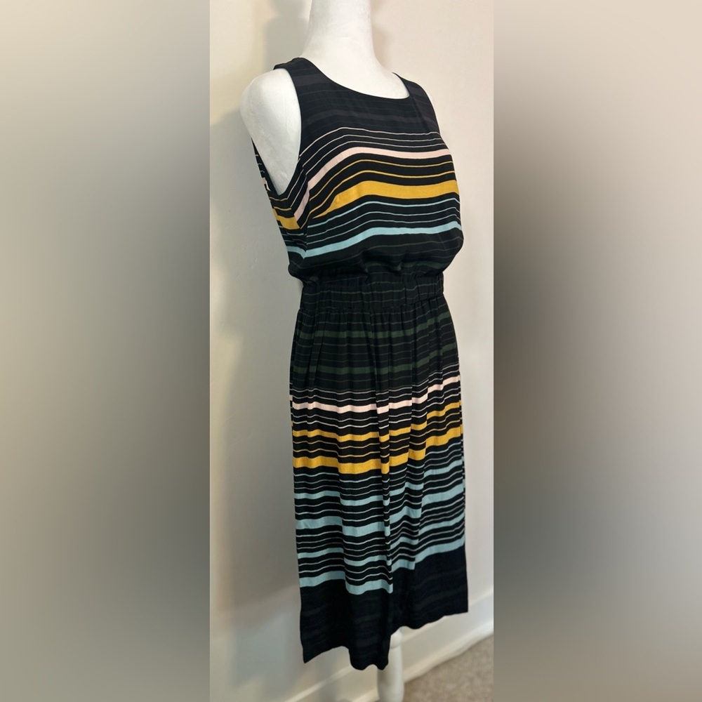 Ann Taylor Loft Sleeveless Striped Midi Dress  Size Medium NWT - Picture 2 of 13